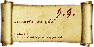 Jelenfi Gergő névjegykártya